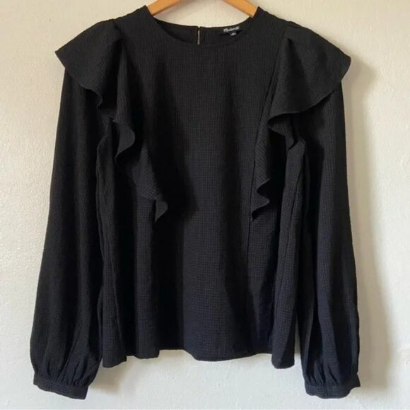 Madewell Tops - Madewell Ruffled Long Sleeve Blouse